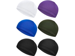 6 Peças Capacete Forro Skull Caps Suor Wicking Cap Running Hats Ciclismo Skull Caps para Homens Mulheres TAISHENGDA