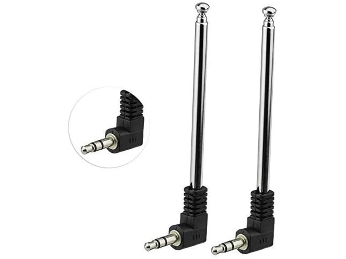 Antena Telescópica Fm(pacote Com 2) Plugue De 3,5 Mm, Compatível Com Celular, Rádio Fm, Sistema De Som Interno E Receptor Estéreo Bluetooth