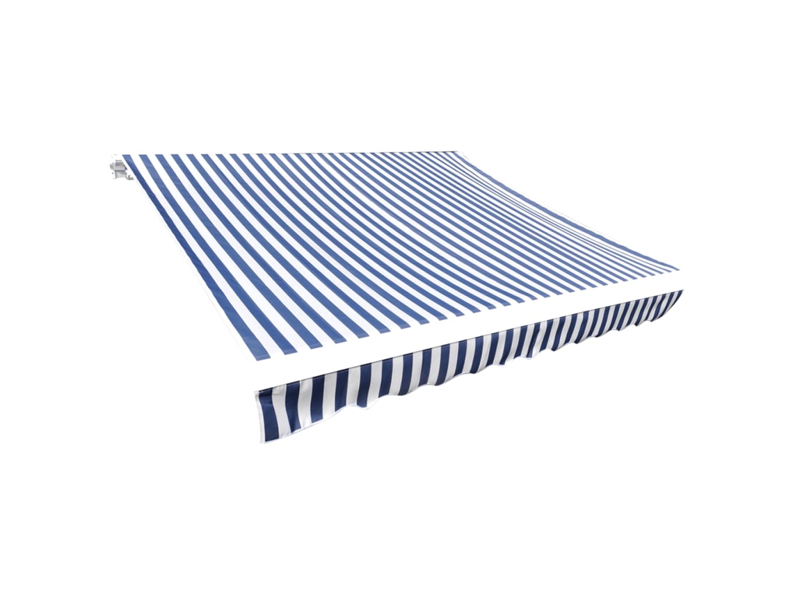 Vidaxl Tecido De Substituição Para Toldo Azul E Branco 480x295 Cm Poliéster