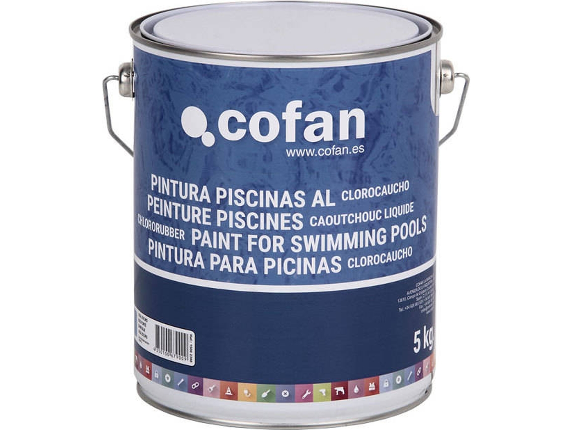 Tinta de borracha clorada para piscina | Azul escuro | Capacidade 5 kg