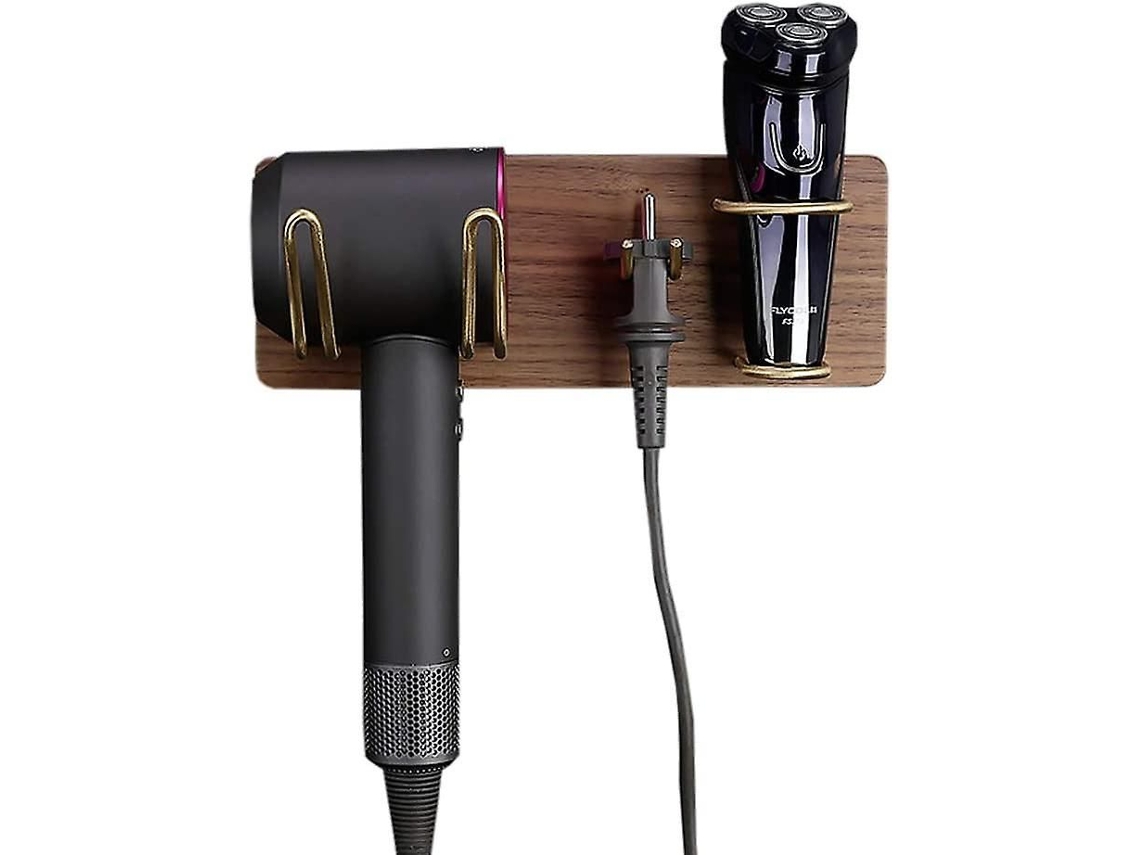 Suporte de Secador Cabelo para Dyson Supersônico e Parede Outlet Ban Heiro Madeira Ba GOKOCO