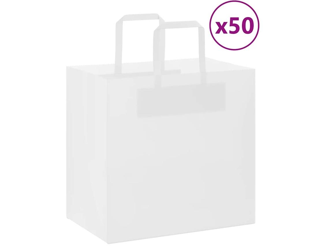 Paper Bag, Paper Bags Vidaxl Branco Papel (26 X 17 X 25 Cm)