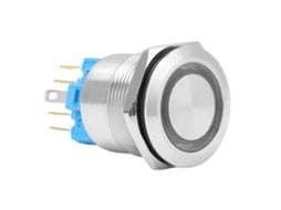 Interruptor de Botão de Aço Inox com Luz Indicadora