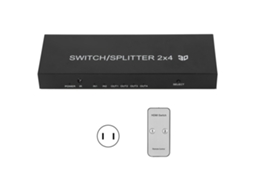 Conmutador HDMI 2.0 com 2 entradas e 4 saídas, UHD 4K para PS4, controle remoto, compatível com TV, projetor e PS5 | S/MARCA