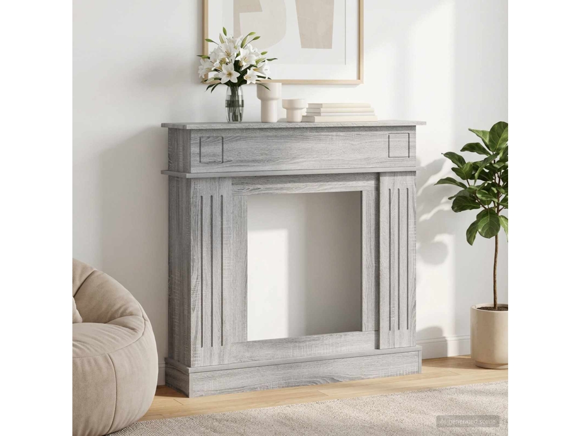 Vidaxl Moldura De Lareira Sonoma Cinzento 102 X 26 X 100 Cm