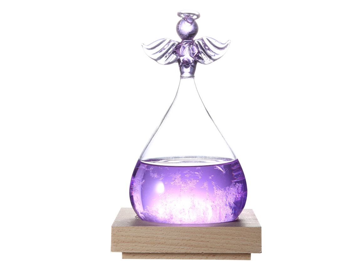 Garrafa de Previsão do Tempo em Vidro com Anjo | S/MARCA
