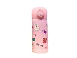 Copo Térmico Inoxidável 304 com Tampa Pop up Isolamento Vácuo Portátil 300ml Rosa | S/MARCA