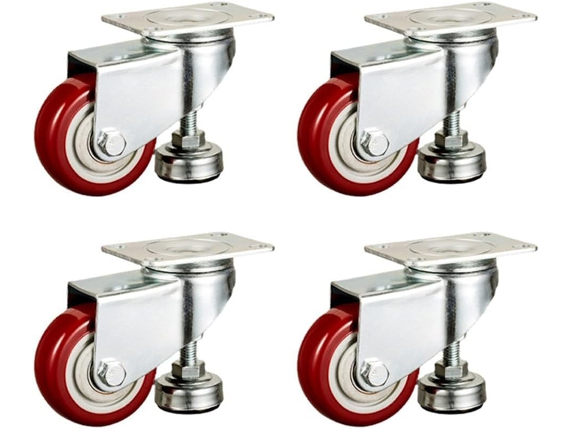 Rodízios Com Placa Niveladora De 2 Polegadas E Base Antivibração Ajustável.