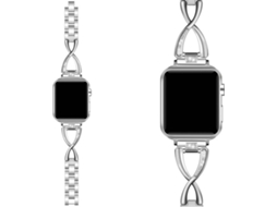 Bracelete Apple Watch 44 mm WJS Metal Prateado