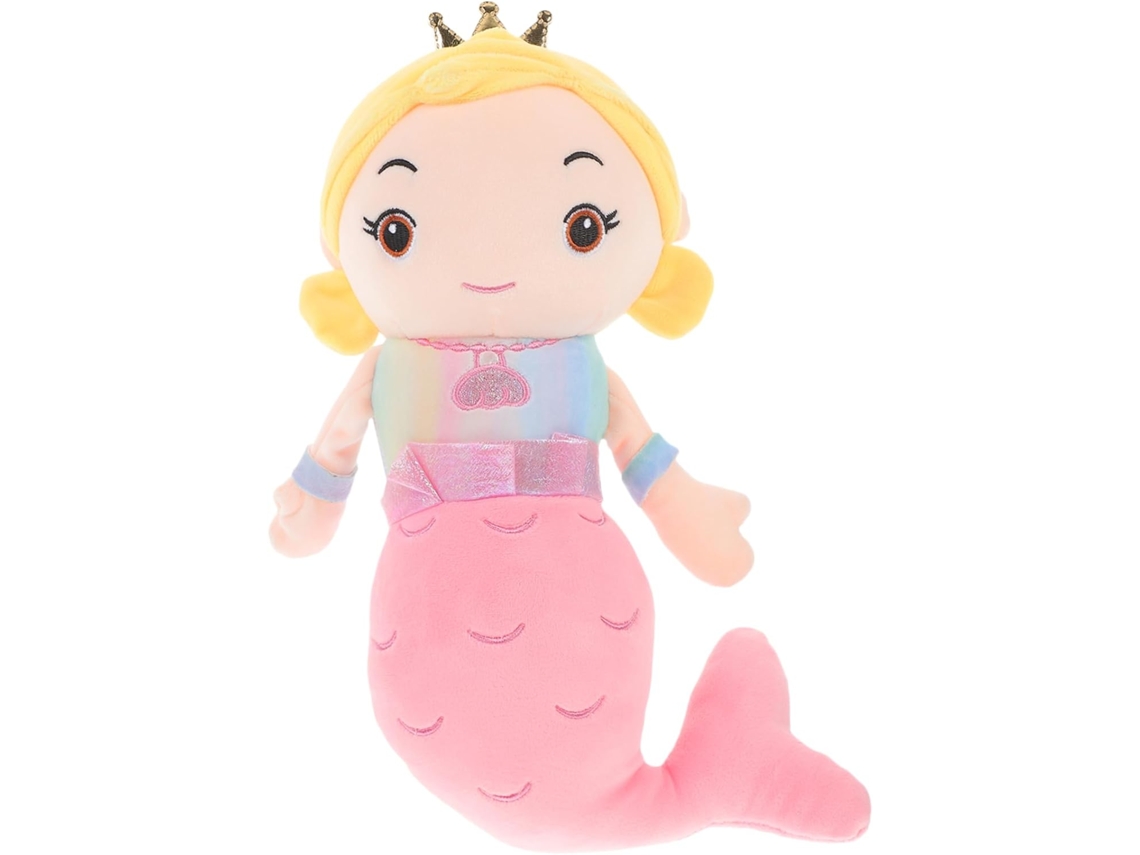 Pelúcia De Sereia Para Meninas, 40cm, Rosa Claro, Algodão Pp, Leve,