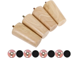 Sewacc Conjunto De 4 Pés Madeira Para Móveis, Suportes Extensíveis Para Cama, Armário E Mesa De Console, Ideal Para Casa