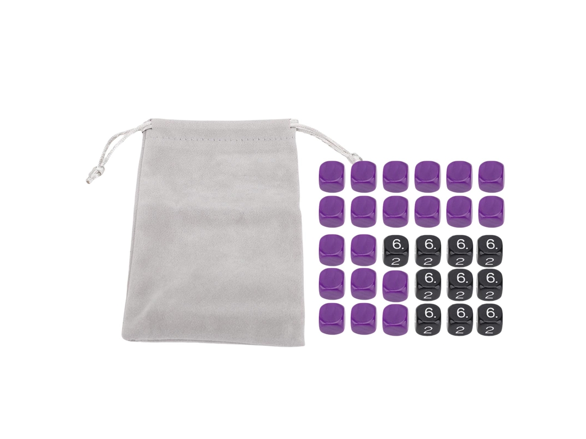 30 Dados De Jogo Plásticos 6 Lados 16mm Multifuncionais Para Matemática E Entretenimento Em Lote
