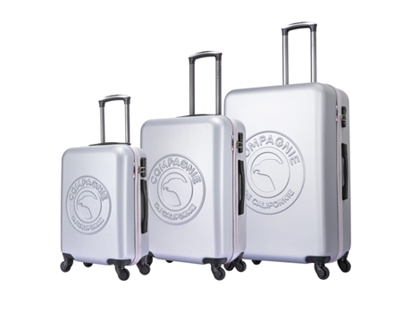 Conjunto de 3 Malas de Rodinhas Prateadas Cc-T366 Silver COMPAGNIE DE CALIFORNIE
