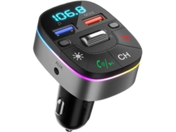 Transmissor Fm Bluetooth Yizhood M74 Qc3.0 Siri/google Preto
