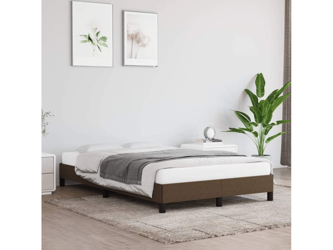 Vidaxl Estrutura De Cama Sem Colchão 120x190cm Castanho Escuro