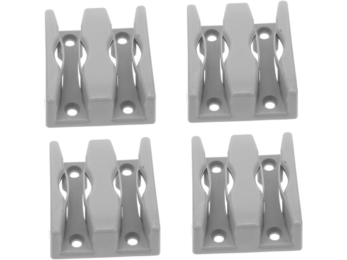 Conjunto De 4 Peças Blocos Fixação Para Porta Correr Vidro, Guia Inferior Para Porta De Box Banheiro