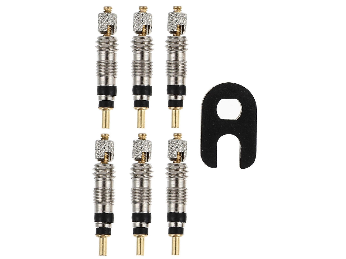 Rebe-6 Núcleos Válvula Presta Bicicleta Ferramenta Retirador Neumático Válvula Stem Cap Repuesto 2,6x0,4cm