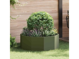 Vidaxl Floreira Verde Oliva 90 X 90 X 35 Cm Aço