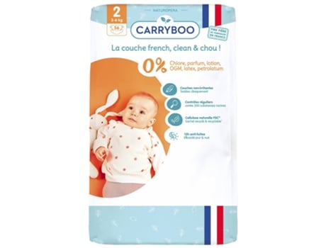 Fraldas Ecológicas Estampadas 56 Fraldas Tamanho 2 3-6 kg CARRYBOO