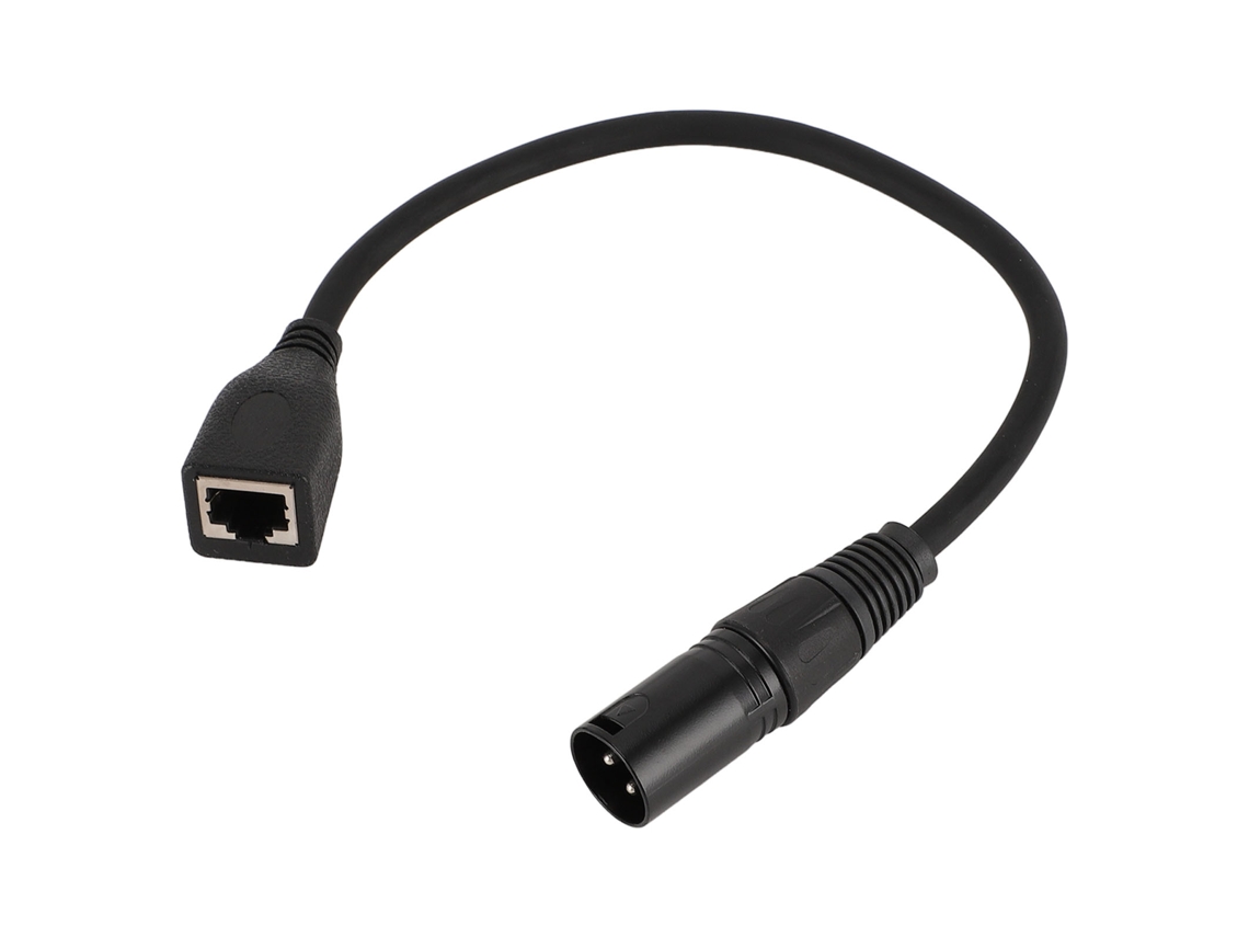 Adaptador Xlr Macho 3 Pinos Para Rj45 Fêmea Cabo Ofc Pvc Conector Ethernet Dmx 11.8 Polegadas