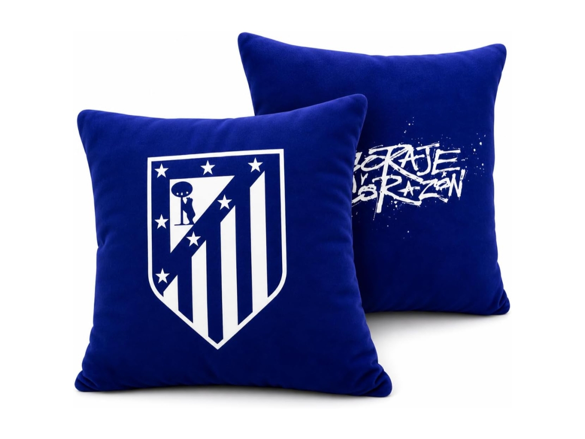 Almofada Atlético De Madrid Never Courage E Coração Azul 40 Cm 87597