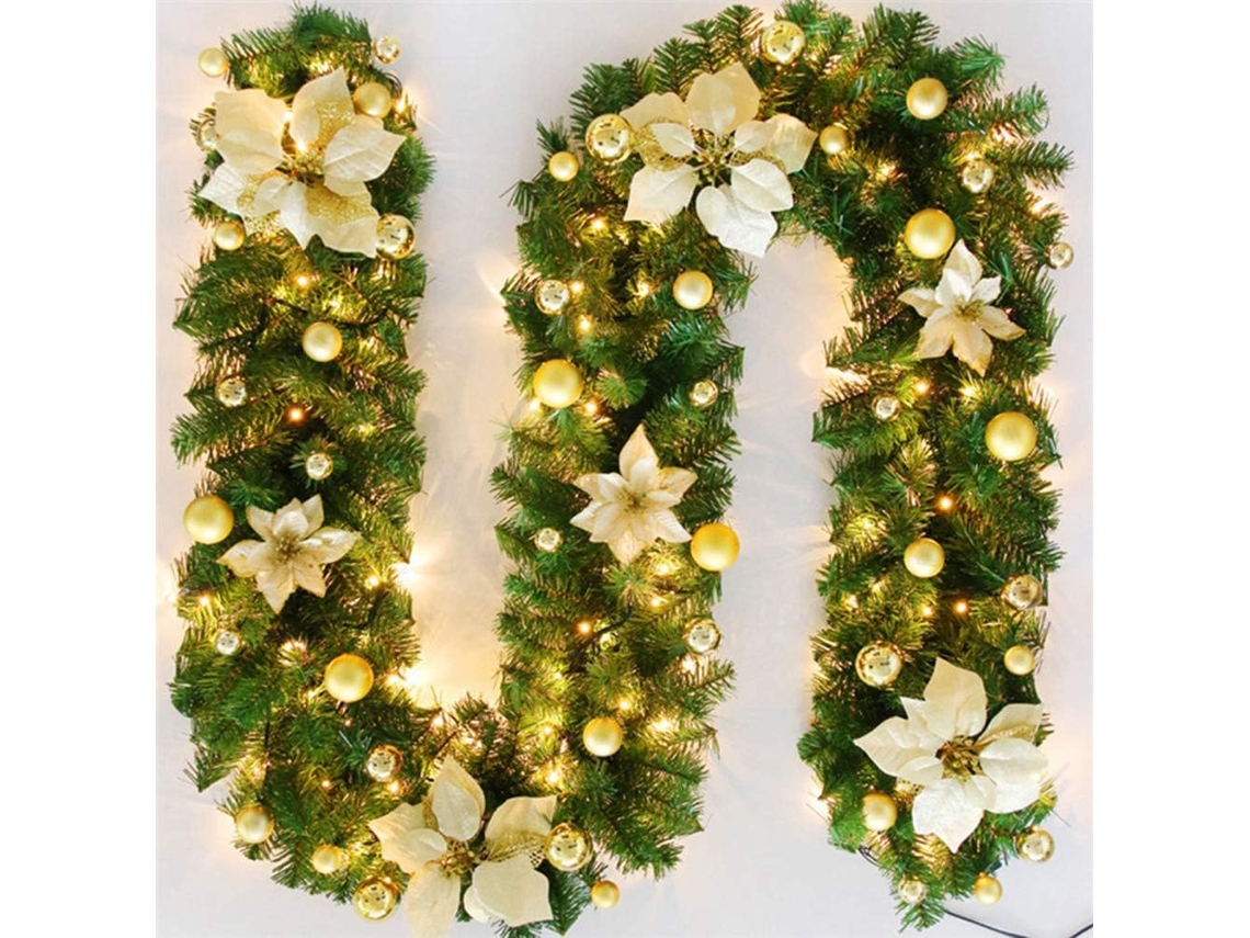 Guirlanda de Natal Lareiras Escadas Decoradas Guirlandas Luzes Led Ornamento Guirlanda de Natal para Decoração
