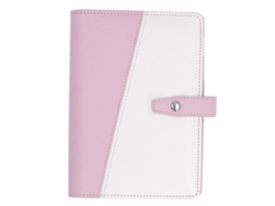 Carpeta A6 Econômica Com Compartimentos Multifuncionais, Portátil, De Couro Sintético, Para Escritório, Escola, Cor Rosa