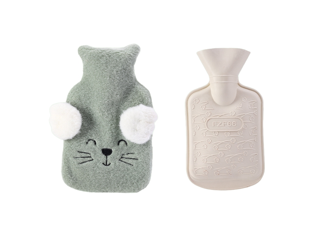 Peça Aquecedor De Mão De Gato De Pelúcia Com Bolsa De Água Quente Removível AQUAFORGE