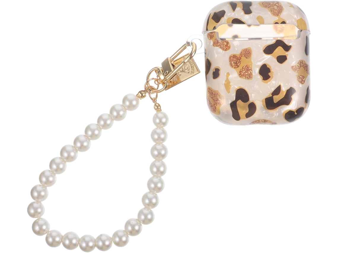 Protetor Para Fones De Ouvido Generation Wireless Com Corrente Decorativa Transparente Com Estampa De Leopardo, Gokoco