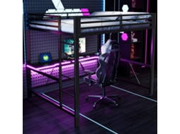 Cama Alta Gamer 160x200 Com Led Usb E Estação Carregamento