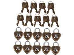 Cadeados De Ferro Em Formato Coração Da Doitool, Pacote Com 10 Unidades, Mini Cadeados À Prova De Ferrugem Com 2 Chaves