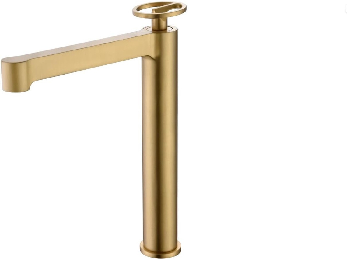 Torneira Monocomando de Cano Alto para Lavatório em Latão Dourado MICE COLLECTION