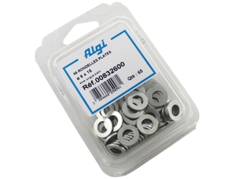 Conjunto de 65 anilhas planas de aço ALGI