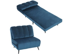 Sofá cama Dobrável Conversível com Encosto Ajustável, Azul PRIME KANG