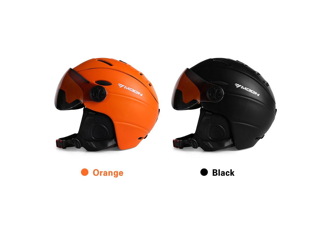 Capacete de esqui moldado com óculos removíveis, tratamento antiembaçante, forro polar removível, tamanho P/MARCA