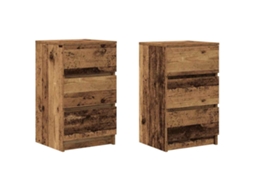 Bedside Cabinet, Bedside Cabinets Vidaxl Marrom Madeira Processada (n/a)