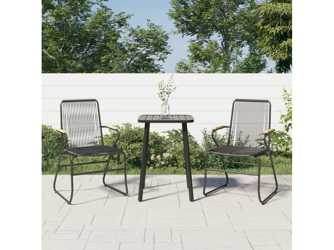 Vidaxl Cadeiras De Jardim 2 Pcs 58x59x85,5 Cm Vime De Pvc Preto