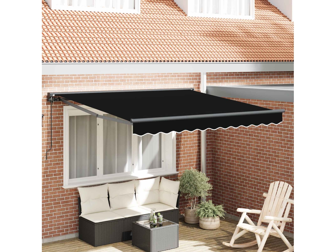 Vidaxl Estrutura De Toldo Preto 350 X 250 Cm