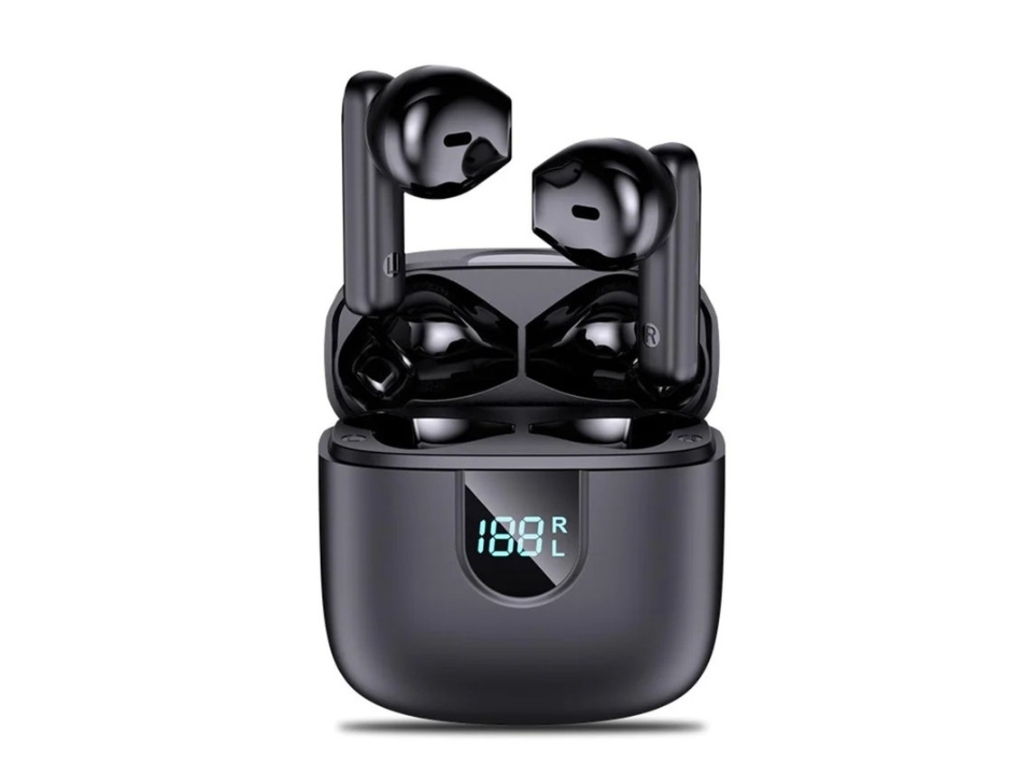 Auriculares Sem Fio Graves Profundos Carregamento Display Bestvite Bluetooth Com Cancelamento De Ruído Preto