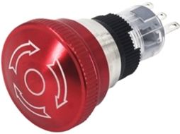 Botão de emergência metálico rotativo de pressão e tração 220V 24V 12V com base 16mm 19mm 22mm 2na2nf Origem central