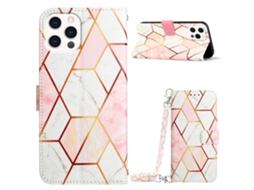 Capa Padrão Mármore Para Iphone 15 Pro Max Pele Sintética Anti-choque Multicor