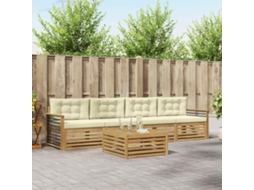 Vidaxl Conjunto De Sofás Para Exterior 5 Unid. Branco E Creme