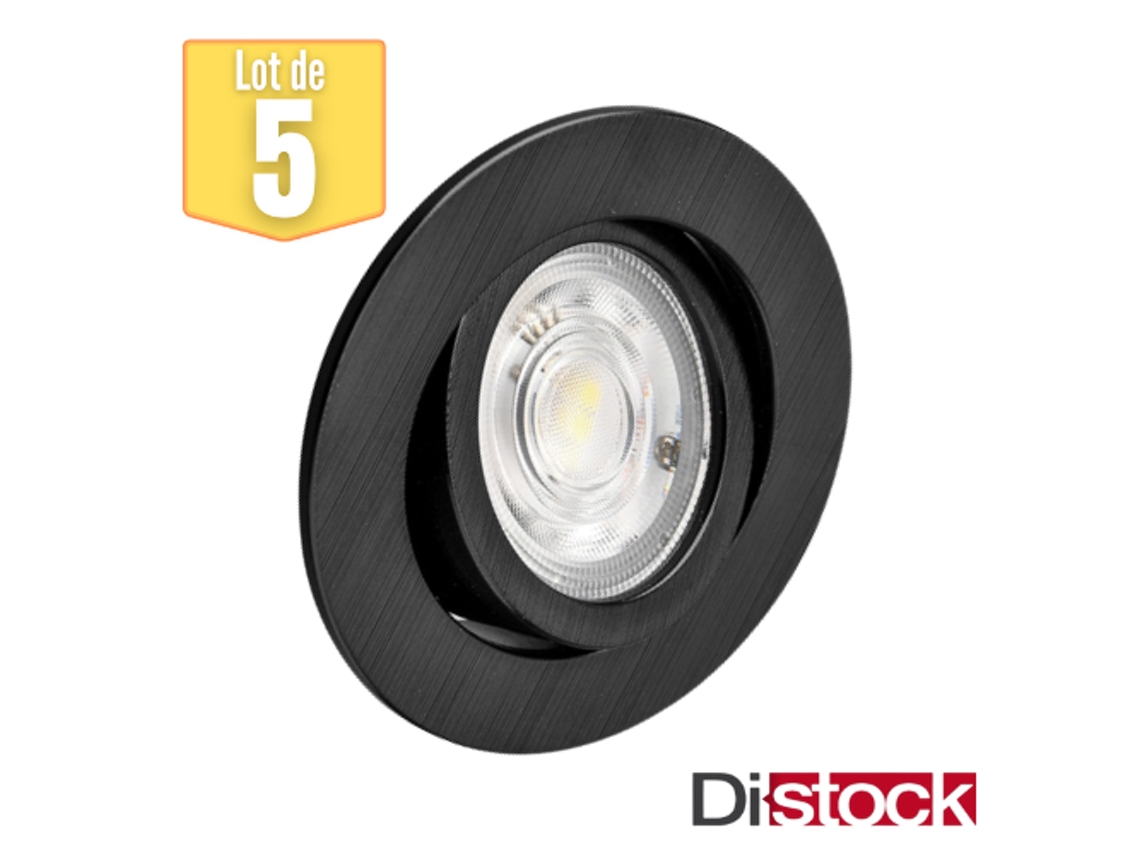 Conjunto de 5 Pontos de Led 3N1 Redondo Preto 7W Ip20 BRAYTRON