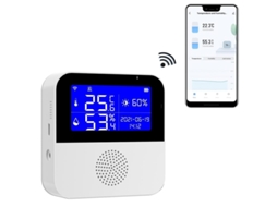 2026-monitor De Temperatura E Umidade Wifi Com Sensor Preciso, Alerta Por Aplicativo E Bateria Recarregável