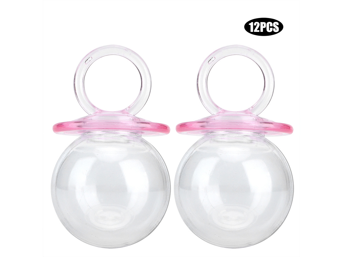 12pcs Caixas de Doces em Forma de Mamilo Plástico Presente Casamento Rosa Azul | S/MARCA