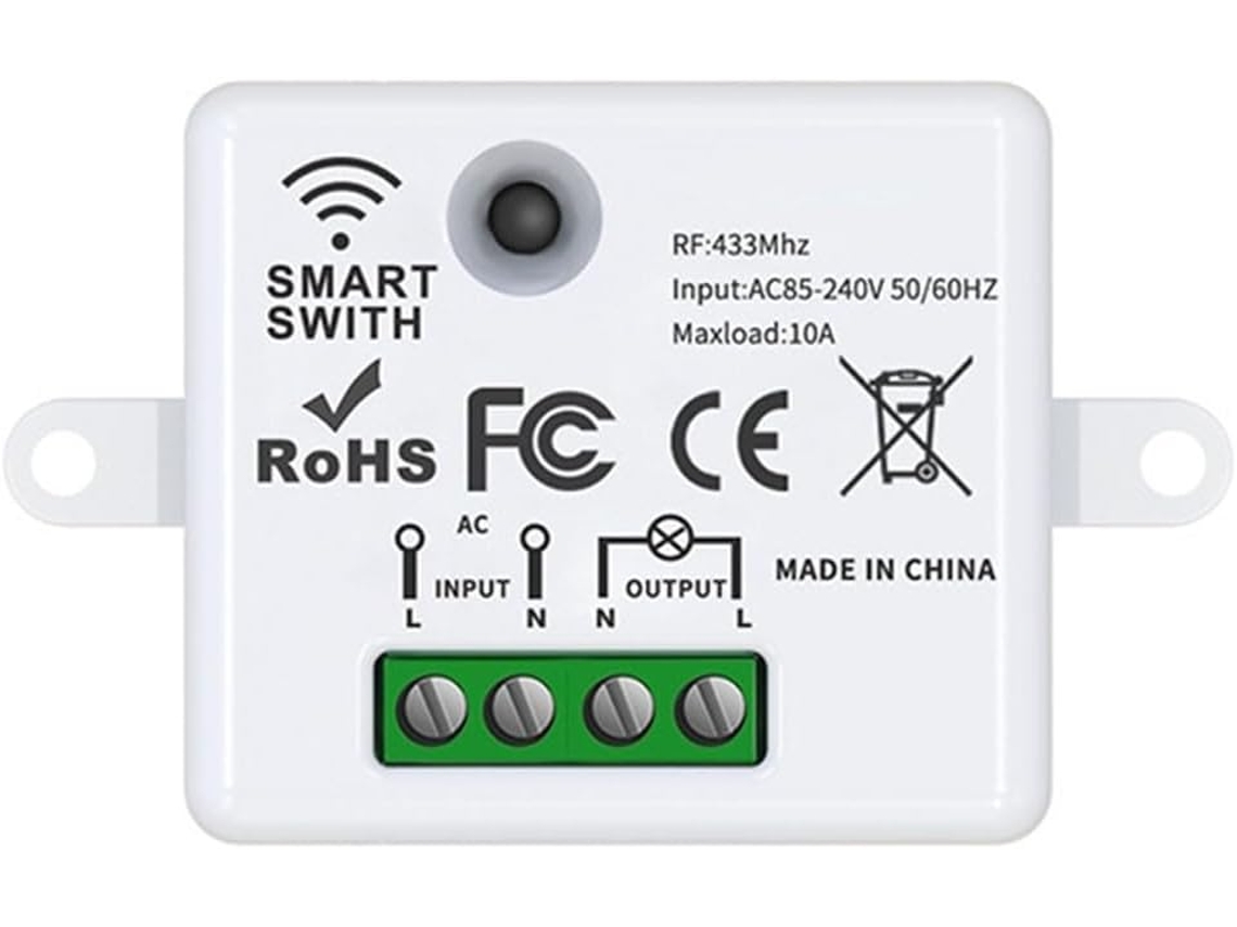 Interruptor De Luz Com Controle Remoto Sem Fio, Rf De 433, 92mhz, Receptor Ac 85-240v 10a Para Lâmpadas Led, Bombas