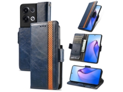 Capa De Couro Com Fivela Magnética Dupla E Emenda Neo Para Oppo Reno8 Pro