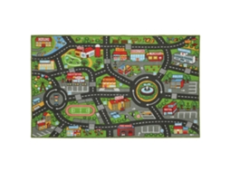 Tapete de bebê, antiderrapante, 160x100x0,5cm, tema cidade S/MARCA