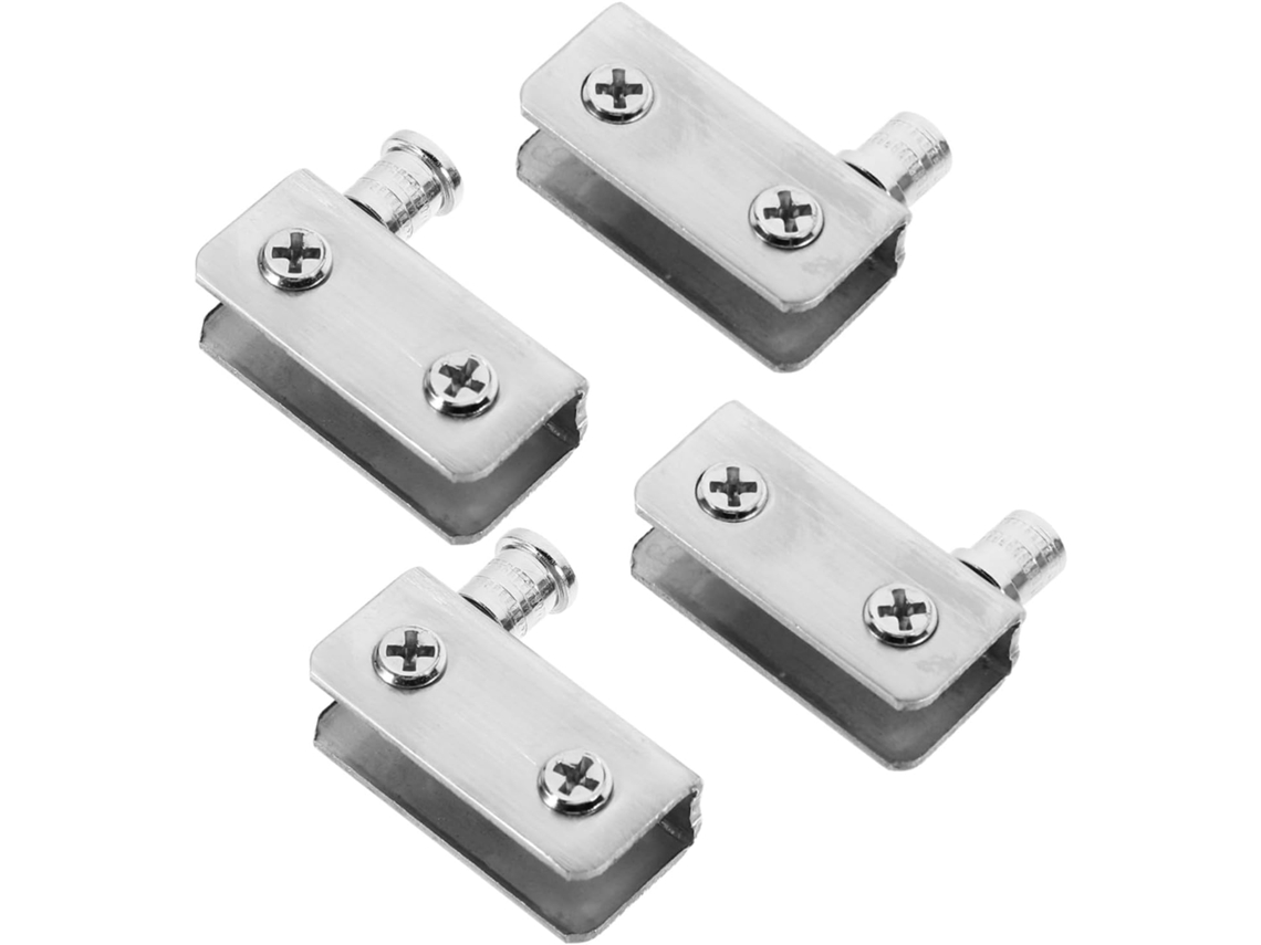 Dobradiça De Aço Inoxidável Para Porta Vidro, Conjunto 4 Peças, Com
