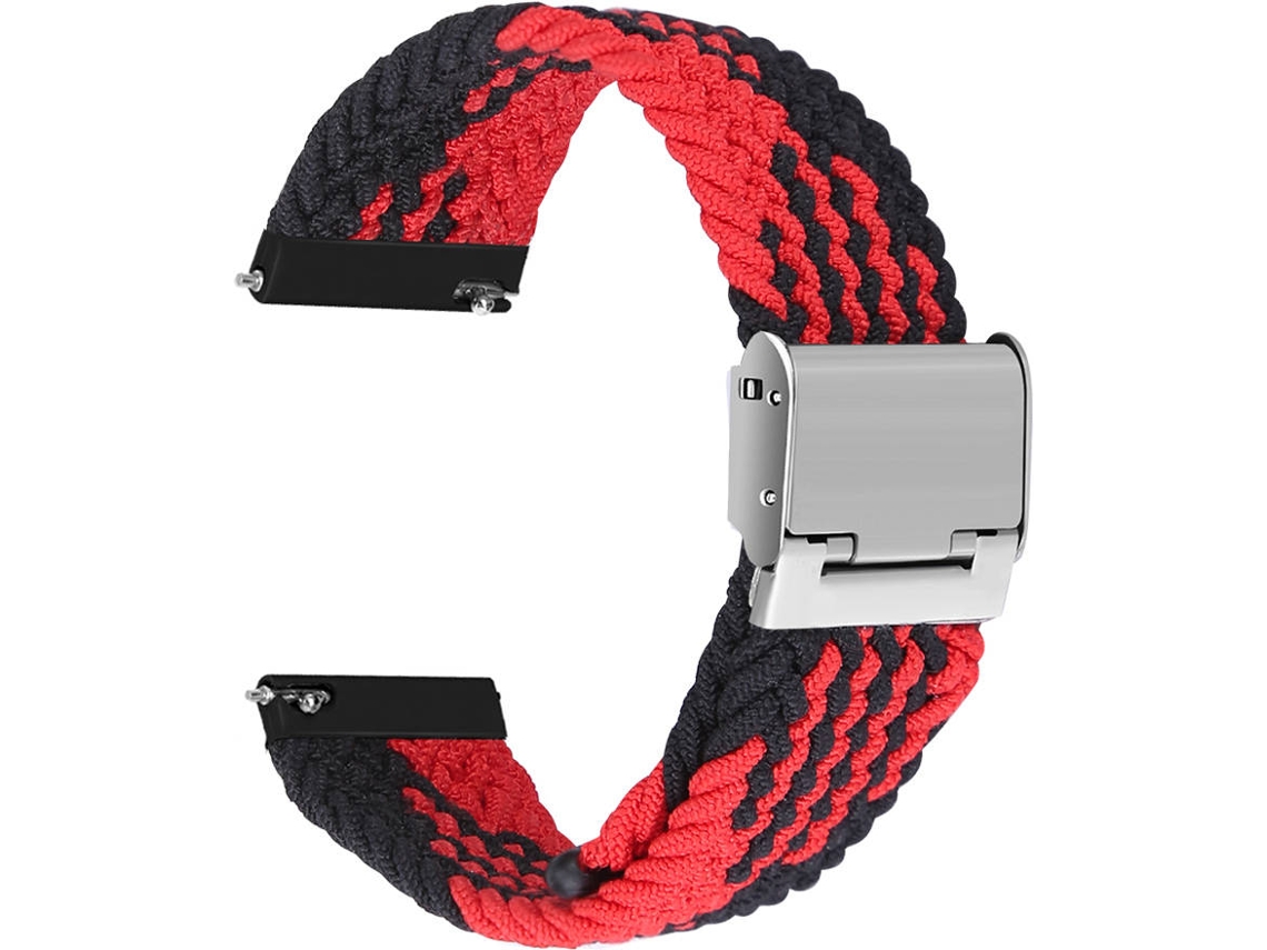 Bracelete Entrançada Solo Loop (Huawei Watch GT 3 Active 46 mm - Vermelho e Preto)